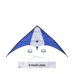 Polyester-Drachen, 160 cm Spannweite, mit zwei Kunststoffgriffen farbe ultramarinblau Ansicht mit Druckbereich