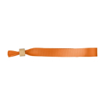 Farbiges Eventarmband aus RPET mit Bambusverschluss farbe orange erste Ansicht