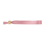 Farbiges Eventarmband aus RPET mit Bambusverschluss farbe rosa erste Ansicht