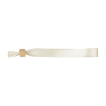 Farbiges Eventarmband aus RPET mit Bambusverschluss farbe beige erste Ansicht