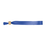 Farbiges Eventarmband aus RPET mit Bambusverschluss farbe ultramarinblau erste Ansicht