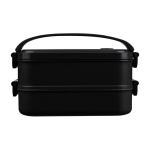 Lunchbox mit 2 Ebenen aus recyceltem PP und luftdichtem Deckel, 800ml farbe schwarz erste Ansicht