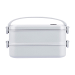 Lunchbox mit 2 Ebenen aus recyceltem PP und luftdichtem Deckel, 800ml farbe weiß erste Ansicht