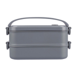 Lunchbox mit 2 Ebenen aus recyceltem PP und luftdichtem Deckel, 800ml farbe grau erste Ansicht
