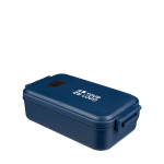 Lunchbox 800 ml Kunststoff mikrowellengeeignet mit Schnallenverschluss farbe blau Ansicht mit Druckbereich