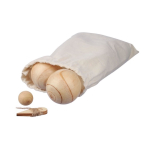 Boule-Spiel mit Holzkugeln in Baumwolltasche dritte Ansicht