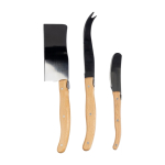 Set mit Käsemessern oder Wurstmessern in Tasche mit Klettverschluss farbe braun erste Ansicht