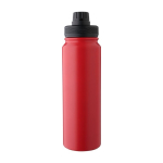 Edelstahlflasche 800 ml doppelwandig mit Handyhalter-Deckel farbe rot erste Ansicht