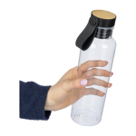 RPET-Flasche mit Bambusdetail und Trageriemen am Deckel, 750 ml zweite Ansicht