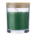 Vanilleduftkerze im Glas mit Bambusdeckel farbe grün erste Ansicht