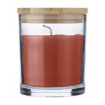 Vanilleduftkerze im Glas mit Bambusdeckel farbe orange erste Ansicht