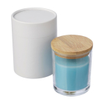 Vanilleduftkerze im Glas mit Bambusdeckel dritte Ansicht