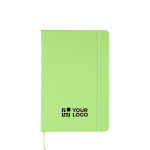 Notizbuch A5 liniert Hardcover aus rPET, passendes Design farbe hellgrün Ansicht mit Druckbereich