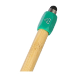 Bambus-Touchpen mit Spinner an der Oberseite und blauer Tinte fünfte Ansicht