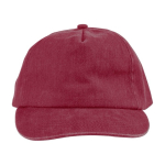 5-Panel-Kappe in verschiedenen Farben mit Washed-Effekt, 240 g/m² farbe bordeaux erste Ansicht