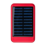 Externe Solarbatterie aus Aluminium mit farbigen Kanten, 4.000 mAh farbe rot erste Ansicht