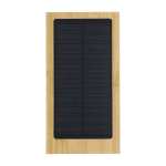 Externe Solarbatterie aus Bambus mit Ladeanzeige, 10.000 mAh farbe braun erste Ansicht