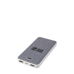 Externe Batterie aus recyceltem Kunststoff und RPET, 10.000 mAh farbe weiß Ansicht mit Druckbereich