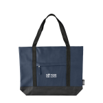 Wasserabweisende Umhängetasche mit Frontfach farbe blau Ansicht mit Druckbereich