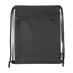 Wasserabweisender Turnbeutel mit Fronttasche farbe schwarz erste Ansicht