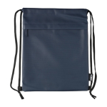 Wasserabweisender Turnbeutel mit Fronttasche farbe blau erste Ansicht