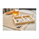 Schnelles Tischhockeyspiel aus Holz mit 10 runden Spielsteinen erstes Detailbild