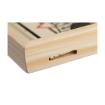 Schnelles Tischhockeyspiel aus Holz mit 10 runden Spielsteinen fünfte Ansicht