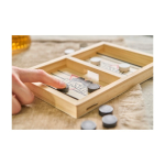 Schnelles Tischhockeyspiel aus Holz mit 10 runden Spielsteinen neunte Ansicht