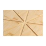 Pizzabrett aus Bambus mit Schneidehilfen, Pizzaschneider und Spatel zweites Detailbild