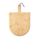 Pizzabrett aus Bambus mit Schneidehilfen, Pizzaschneider und Spatel dritte Ansicht