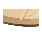 Pizzabrett aus Bambus mit Schneidehilfen, Pizzaschneider und Spatel sechste Ansicht