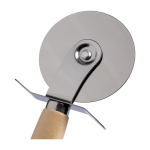 Pizzabrett aus Bambus mit Schneidehilfen, Pizzaschneider und Spatel achte Ansicht