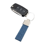 Schlüsselanhänger Zink rechteckig mit Jeansdetail, personalisierbar dritte Ansicht