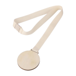 Holzmedaille mit Baumwollband und Sicherheitsverschluss erste Ansicht