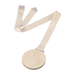 Holzmedaille mit Baumwollband und Sicherheitsverschluss dritte Ansicht