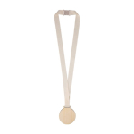 Holzmedaille mit Baumwollband und Sicherheitsverschluss vierte Ansicht