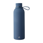 Flasche aus recyceltem Edelstahl mit gummierter Oberfläche und Trageriemen, 500 ml vierte Ansicht