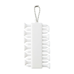 Set mit 12 Golf-Tees aus recyceltem Kunststoff mit Metallkordel farbe weiß erste Ansicht