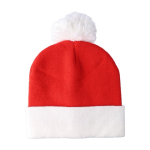 Weihnachtsmütze aus Acrylstrick mit Bommel aus Polyester farbe rot erste Ansicht