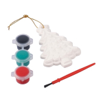 Weihnachtsbaum aus Gips zum Bemalen, inklusive 3 Acrylfarben farbe mehrfarbig zweite Ansicht