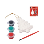 Weihnachtsbaum aus Gips zum Bemalen, inklusive 3 Acrylfarben farbe mehrfarbig Ansicht mit Druckbereich