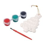 Weihnachtsbaum aus Gips zum Bemalen, inklusive 3 Acrylfarben erste Ansicht