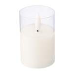 LED-Kerze mit realistischem Flammeneffekt im Glasgefäß erste Ansicht