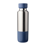 Edelstahlflasche mit Handgelenkschlaufe und Becher im Boden, 500 ml farbe blau erste Ansicht