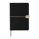 A5-Notizbuch rFilz mit Gummibandverschluss, liniert farbe schwarz erste Ansicht