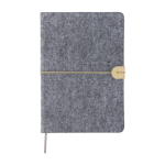 A5-Notizbuch rFilz mit Gummibandverschluss, liniert farbe grau erste Ansicht