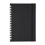 A5-Notizbuch rPET Spiralbindung mit Kartoncover, liniert farbe schwarz erste Ansicht