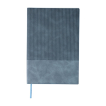 A5-Notizbuch mit Samteffekt im oberen Bereich, linierte Seiten farbe hellblau erste Ansicht