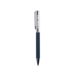 Rollerball Messing & rPET, drehbar, personalisierbar, blau farbe blau Ansicht mit Druckbereich