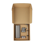 Trinkflasche aus Edelstahl mit zwei verschiedenen Verschlüssen, 500 ml